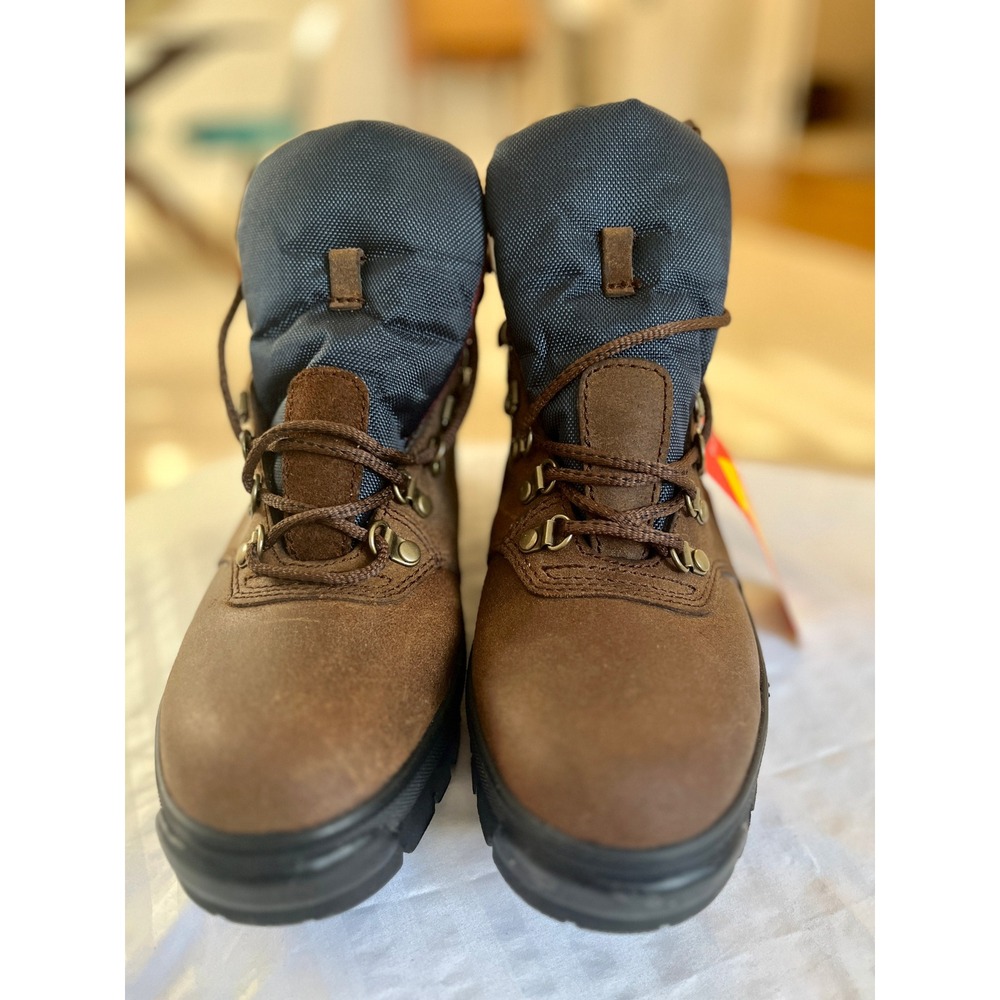 Lehigh Mens Steel Toe Work Boots Brown Leather Navy Hiking Safety Shoes 1991